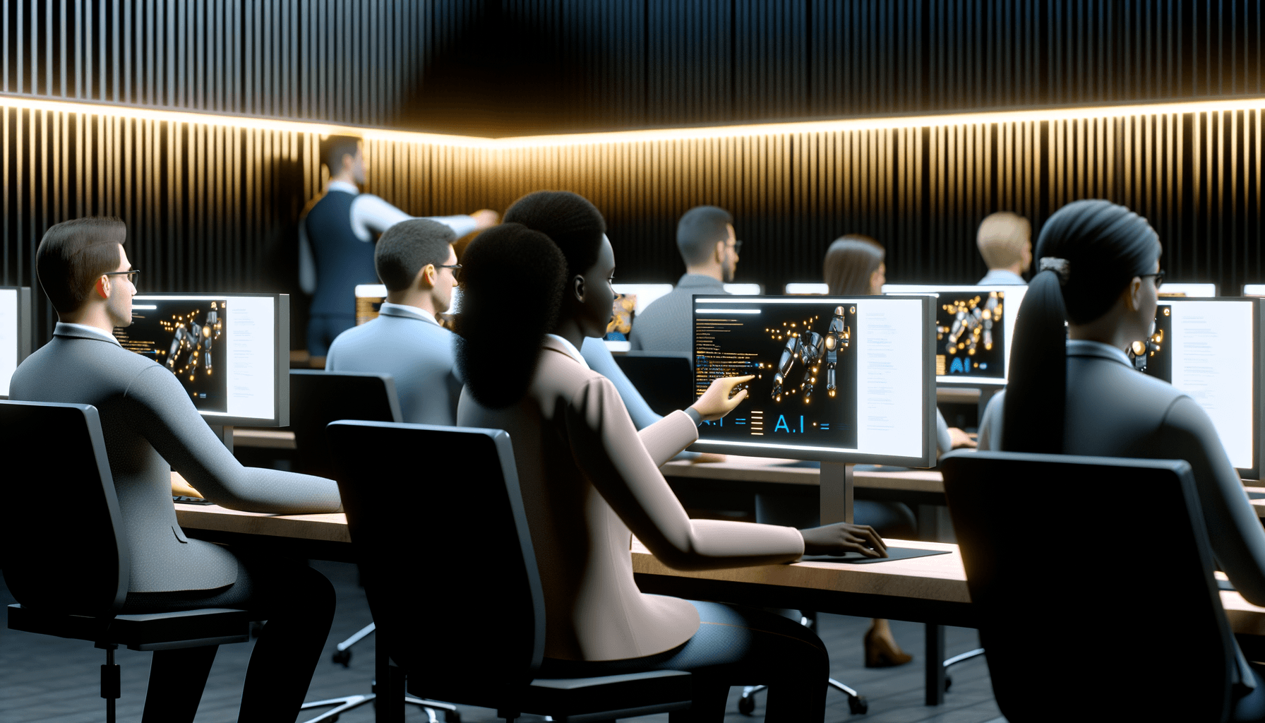 Corporate AI training workshop with enterprise team learning hands-on AI tools